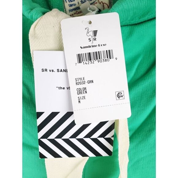 Sandrine Rose Green Oversized Drawstring Jogger Sweatpants W/ Side Pockets Sz: M - Picture 3 of 7